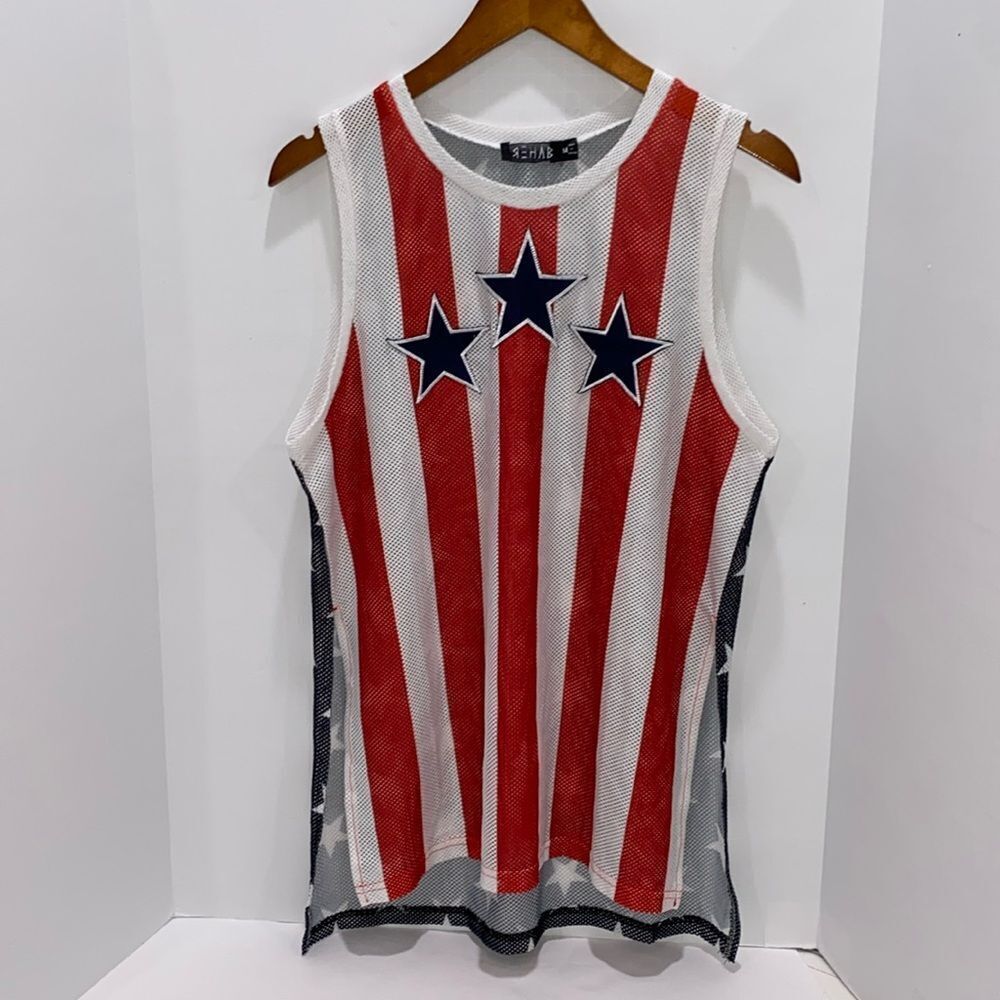 Rehab Stars And Stripes. All American Mesh Beach Coverup Size Medium
